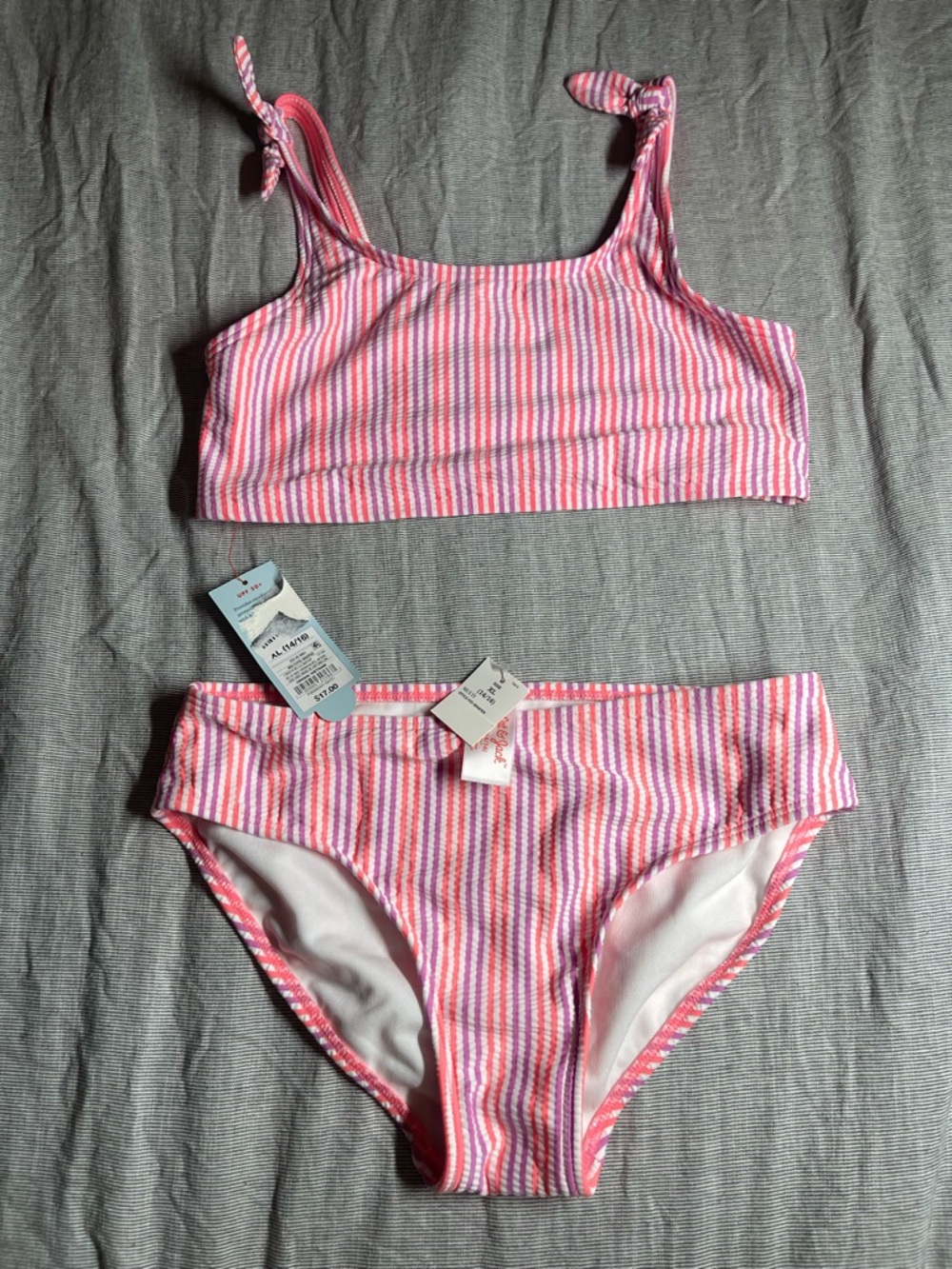 Girls' Striped Two-Piece Swim Set XL